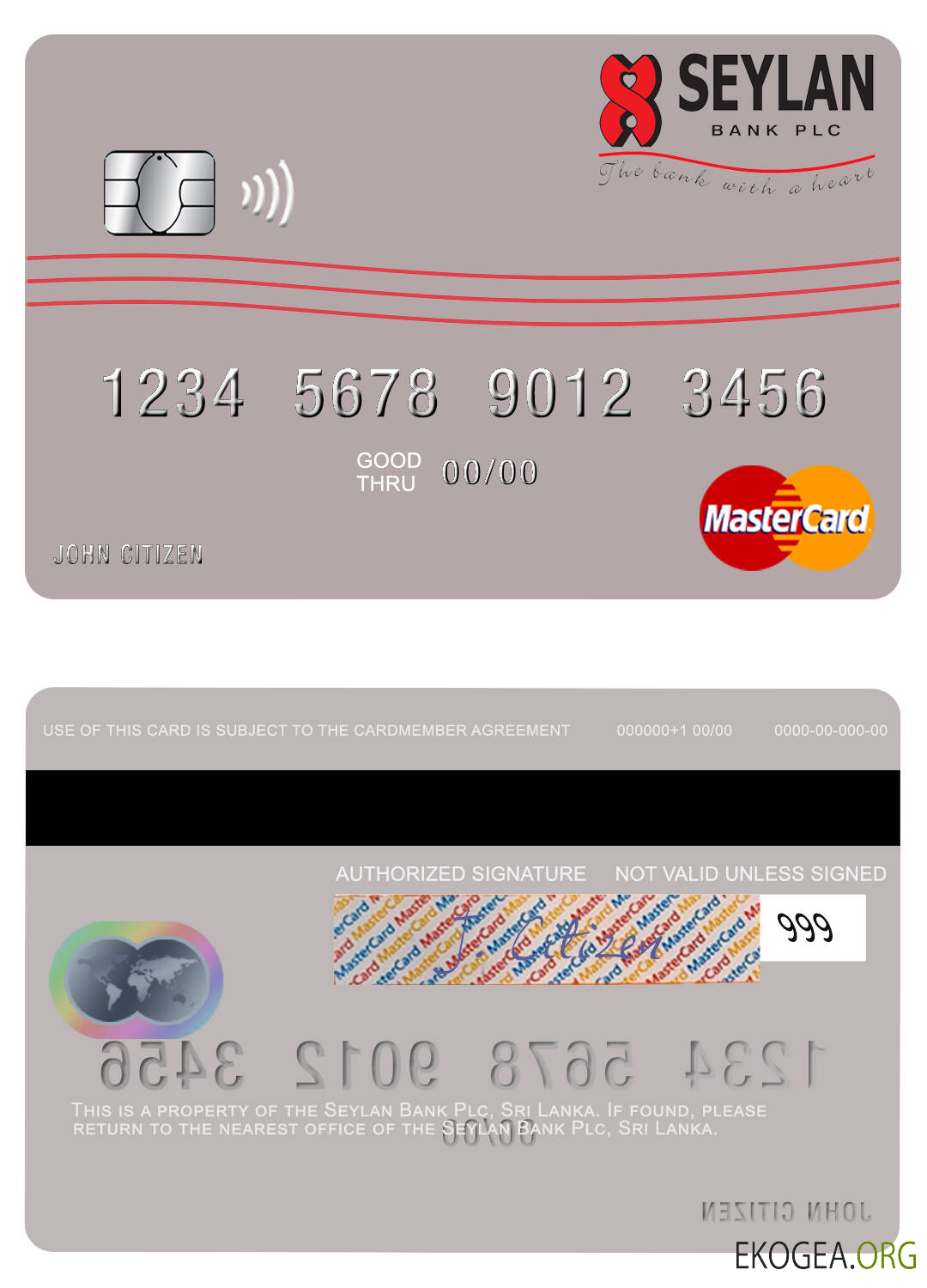 Carte maîtresse du Sri Lanka Seylan Bank Plc